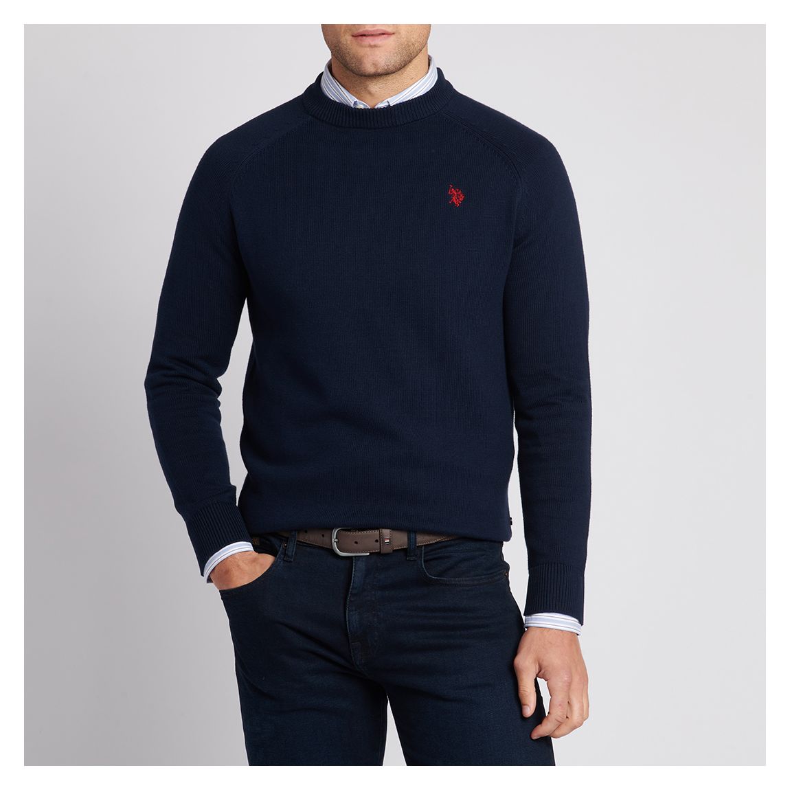 Navy Small Logo Cotton Blend Jumper main product photo