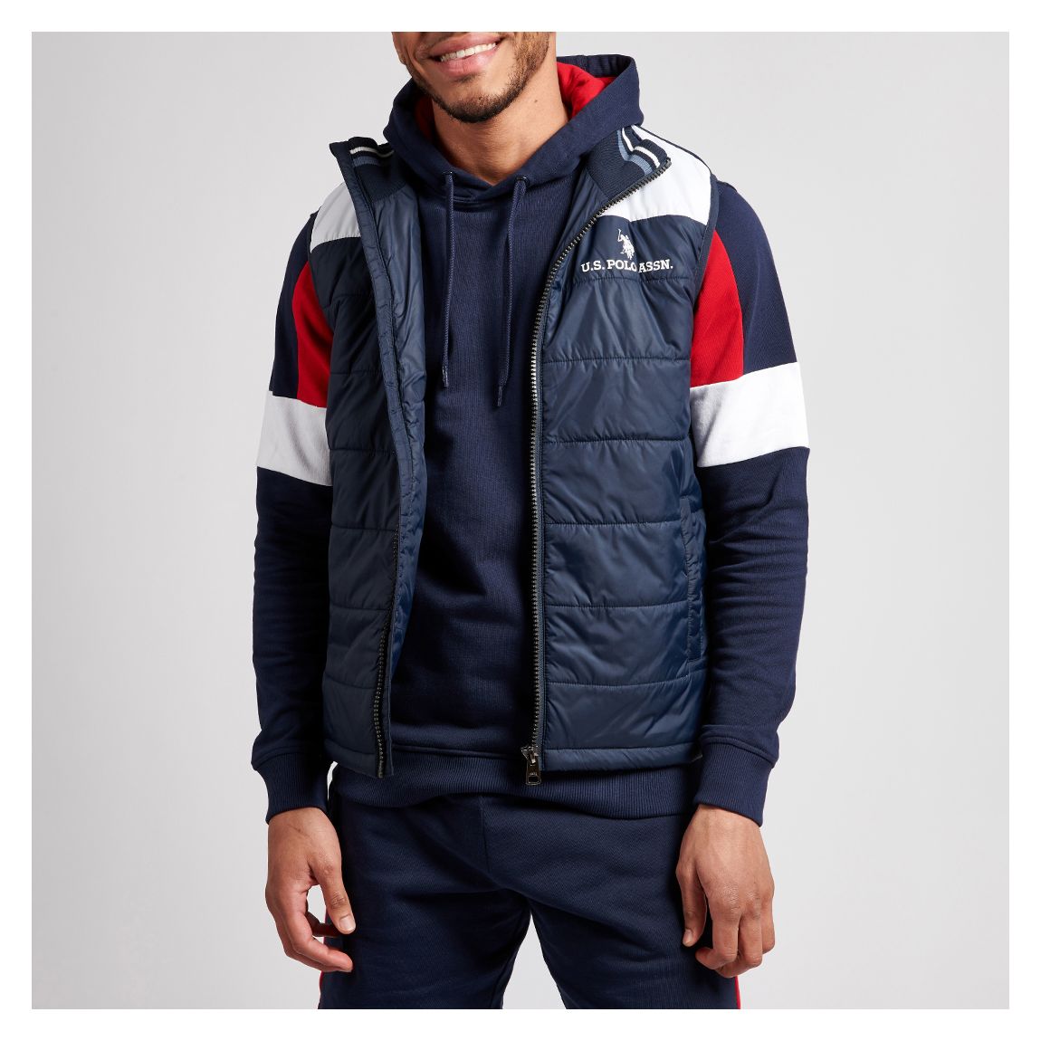 Navy Colour Block Gilet main product photo
