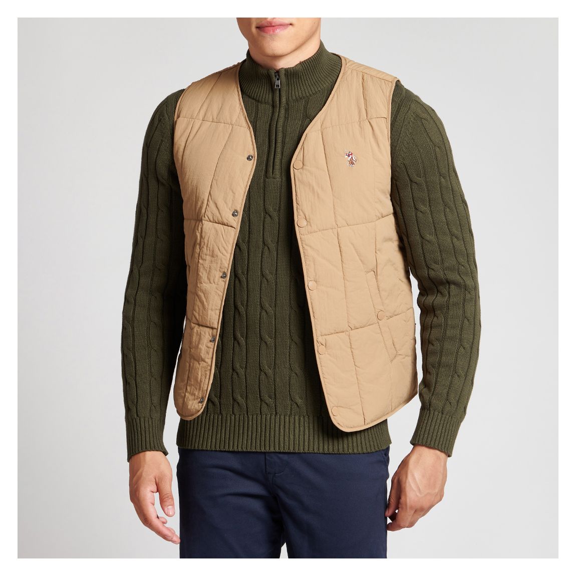 Camel Quilted Gilet main product photo