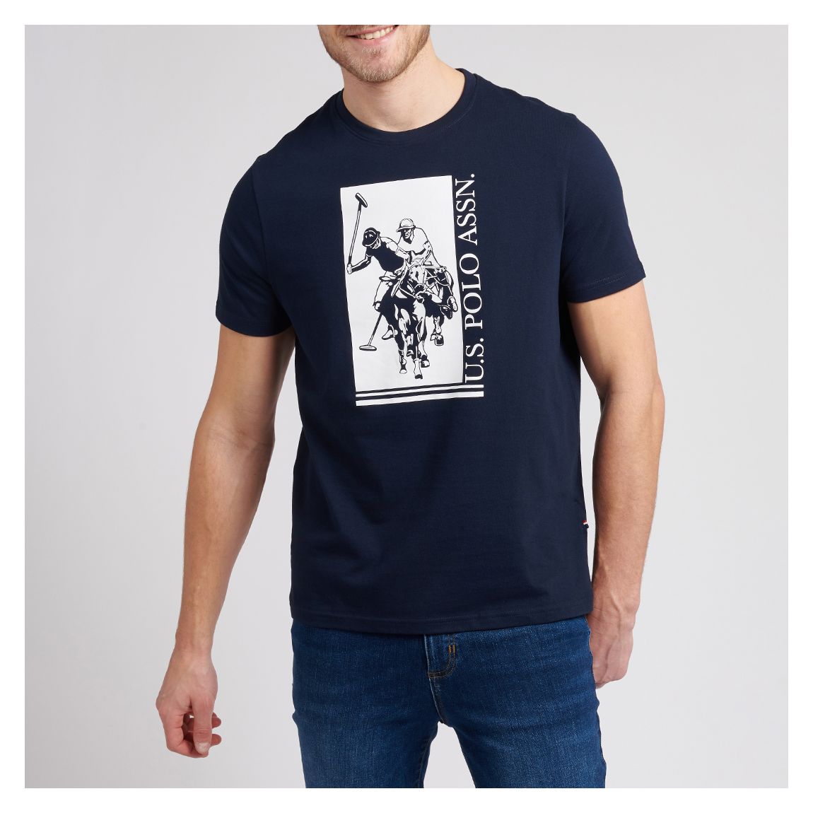 Navy Rider Block Cotton T-Shirt main product photo