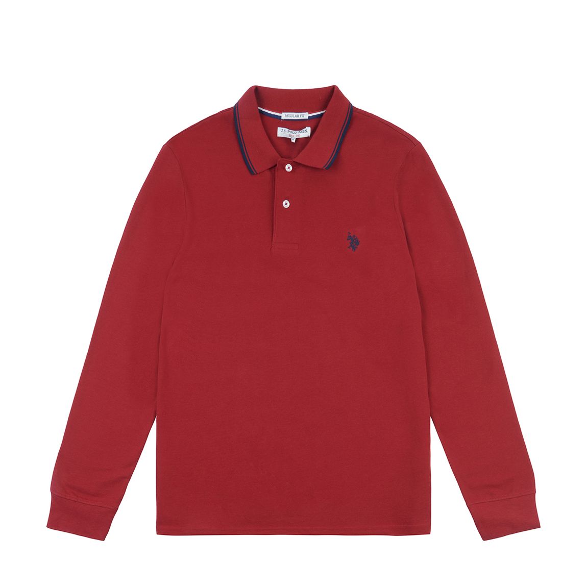 Red Tipped Pique Cotton Polo Shirt main product photo