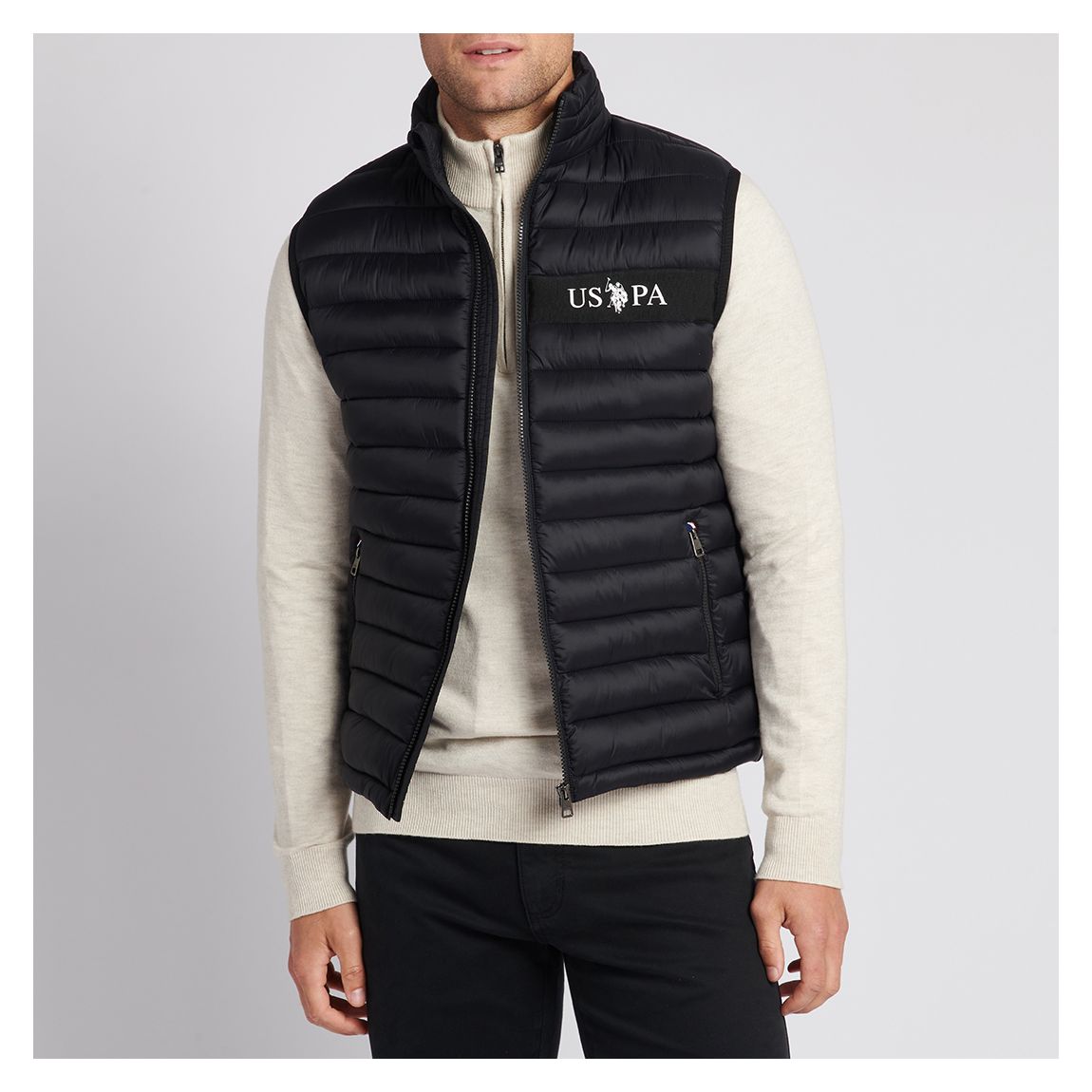 Dark Navy Quilted High Neck Gilet main product photo