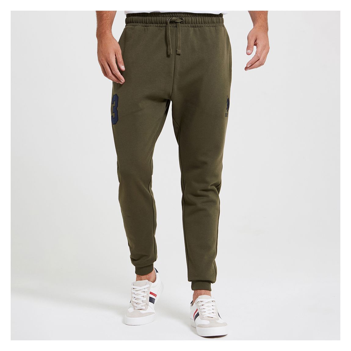Khaki Cuffed Hem Cotton Blend Joggers main product photo
