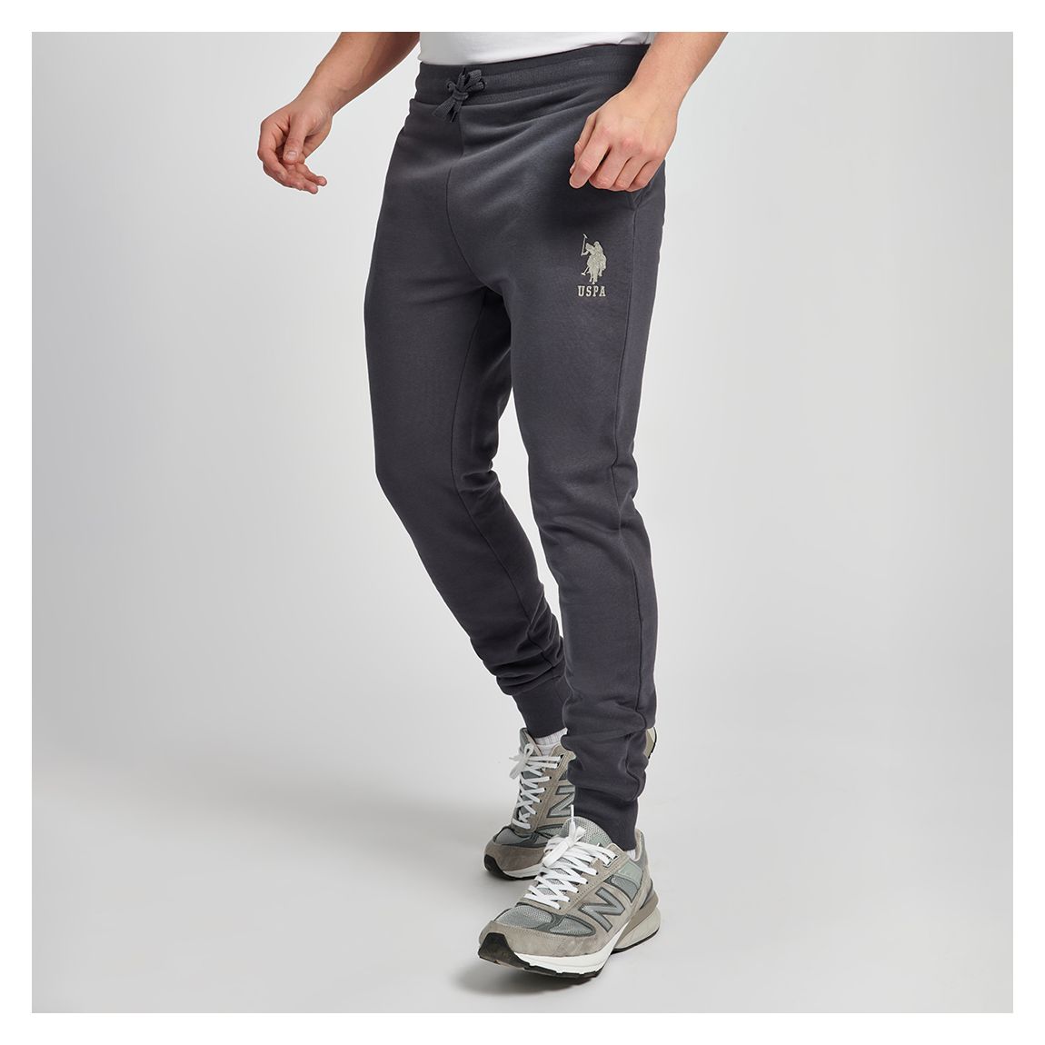 Charcoal Cuffed Hem Cotton Blend Joggers main product photo
