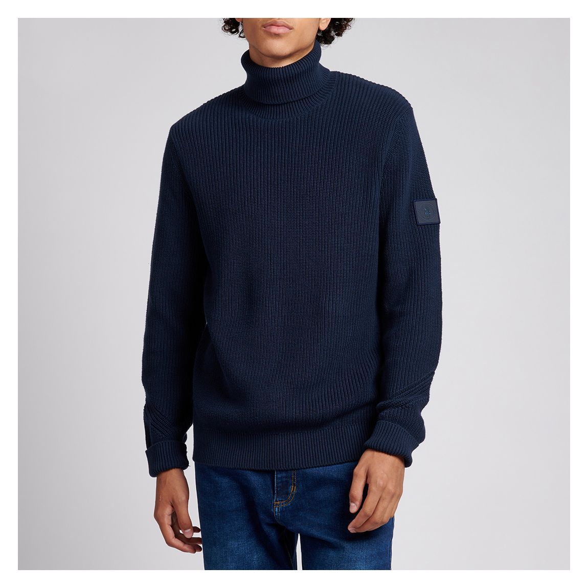 Navy Cotton Roll Neck Jumper main product photo