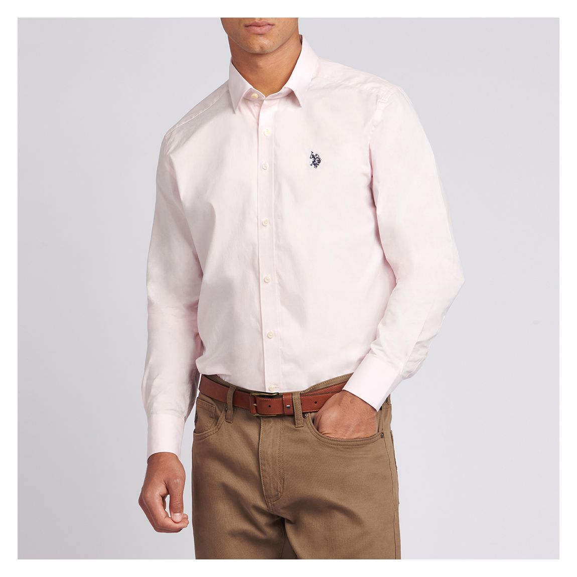 Pink Plain Cotton Poplin Shirt main product photo