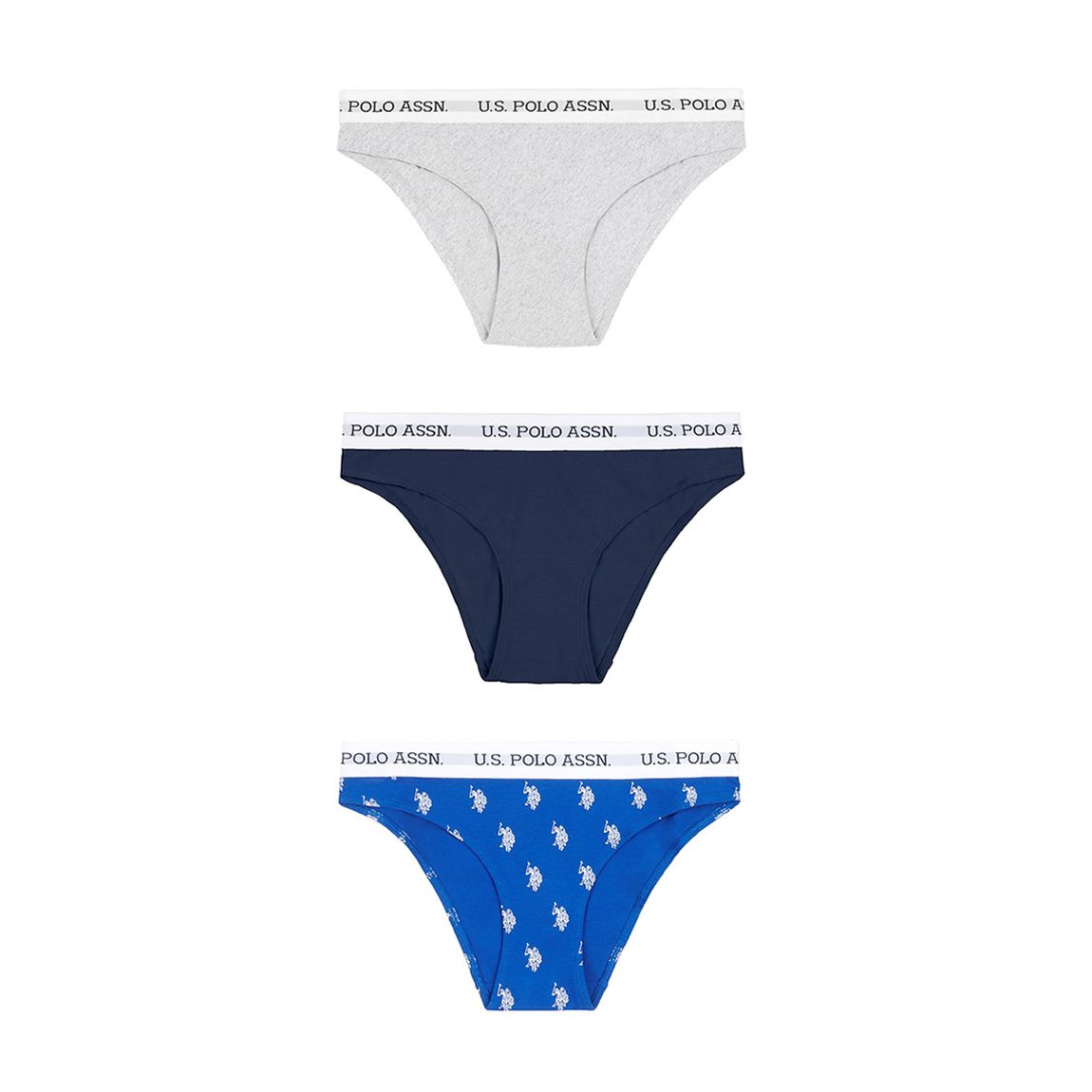 Blue 3 Pack Cotton Bikini Brief main product photo