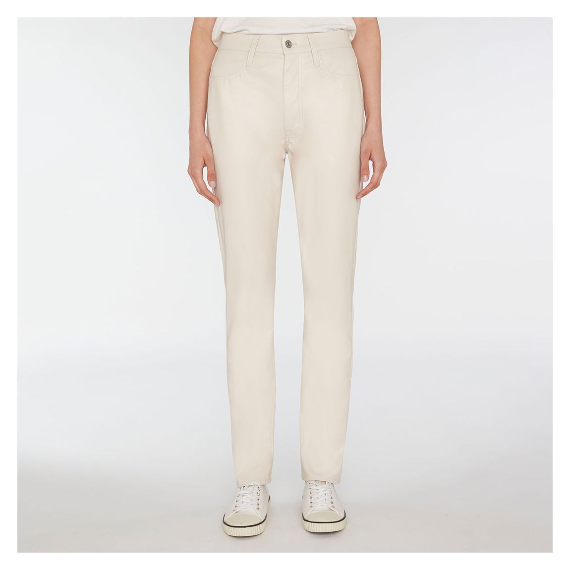 White Slim Faux Leather Jeans main product photo
