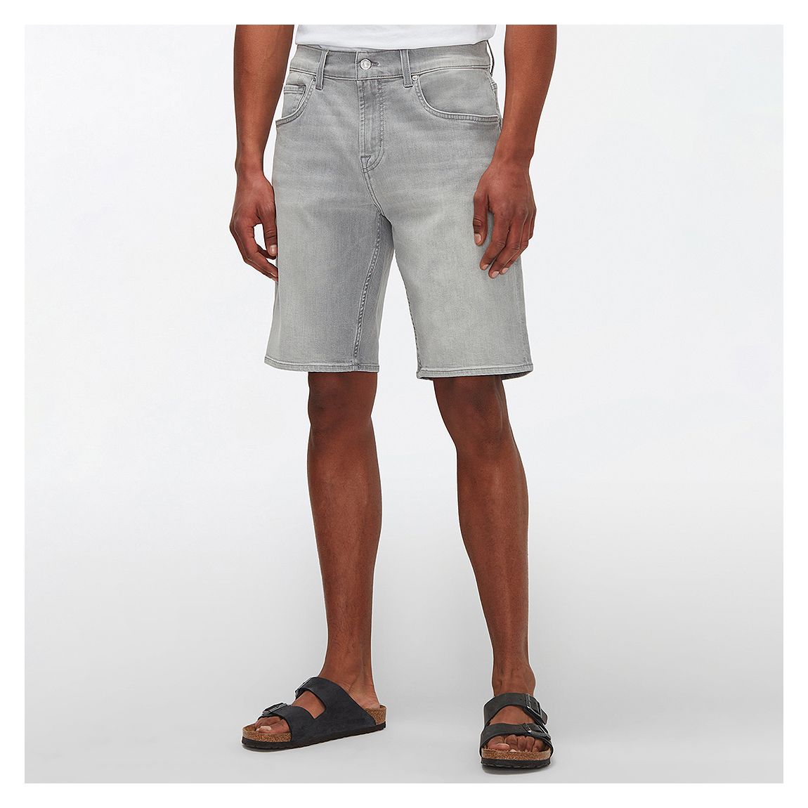 Grey Regular Denim Stretch Shorts main product photo