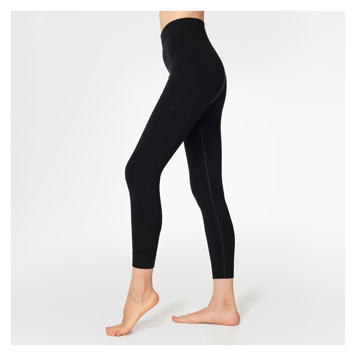 Black Modal Dot Jacquard Base Layer 7/8 Leggings main product photo