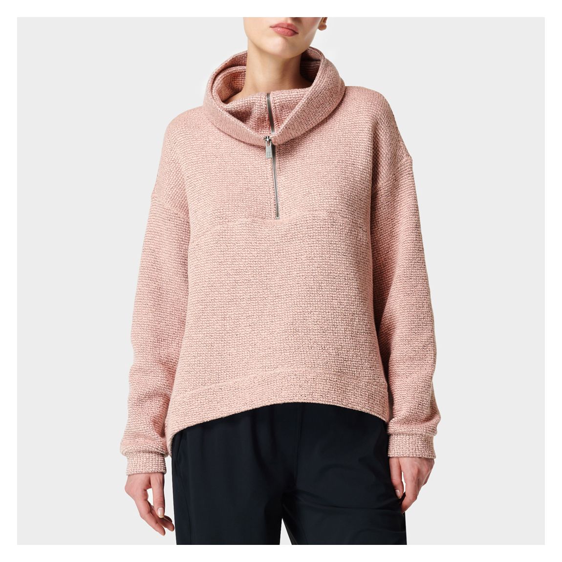 Pink Restful Boucle Half Zip Sweatshirt main product photo