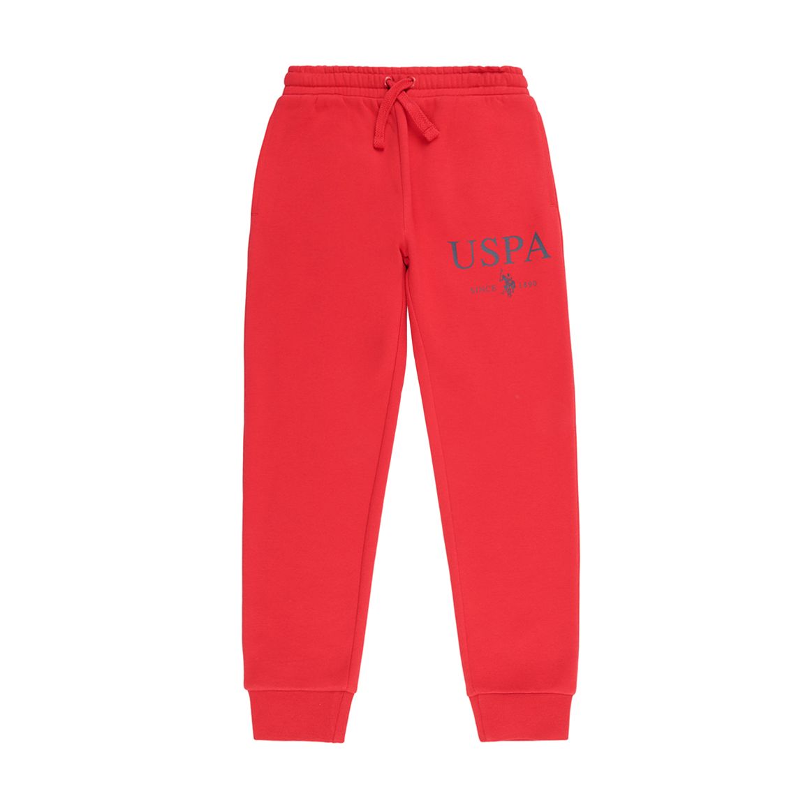Younger Boy's Red Printed Logo Cotton Blend Joggers main product photo