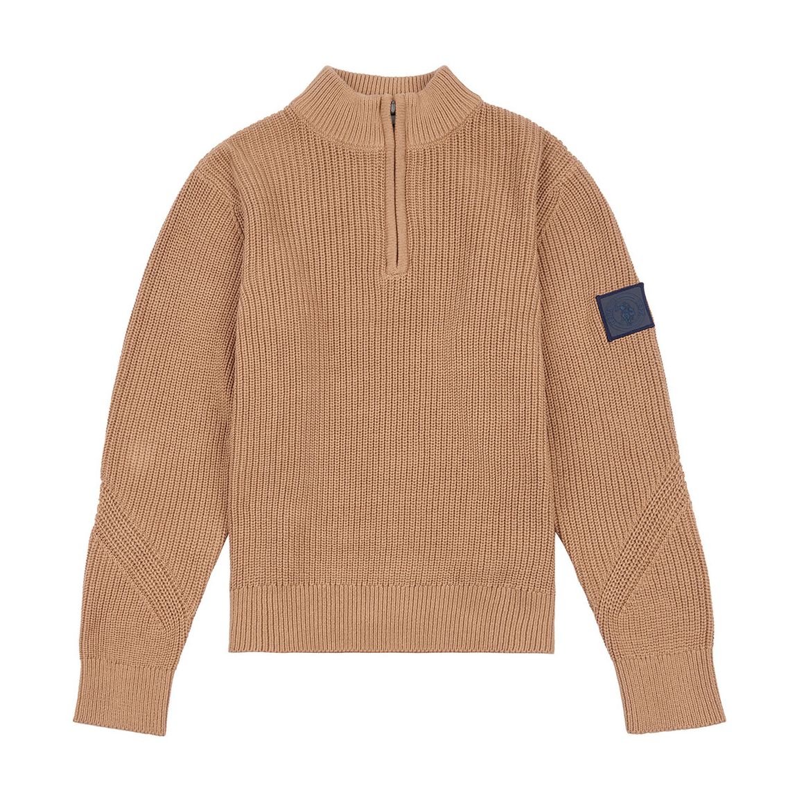 Boy's Camel Half Zip Cotton Jumper main product photo