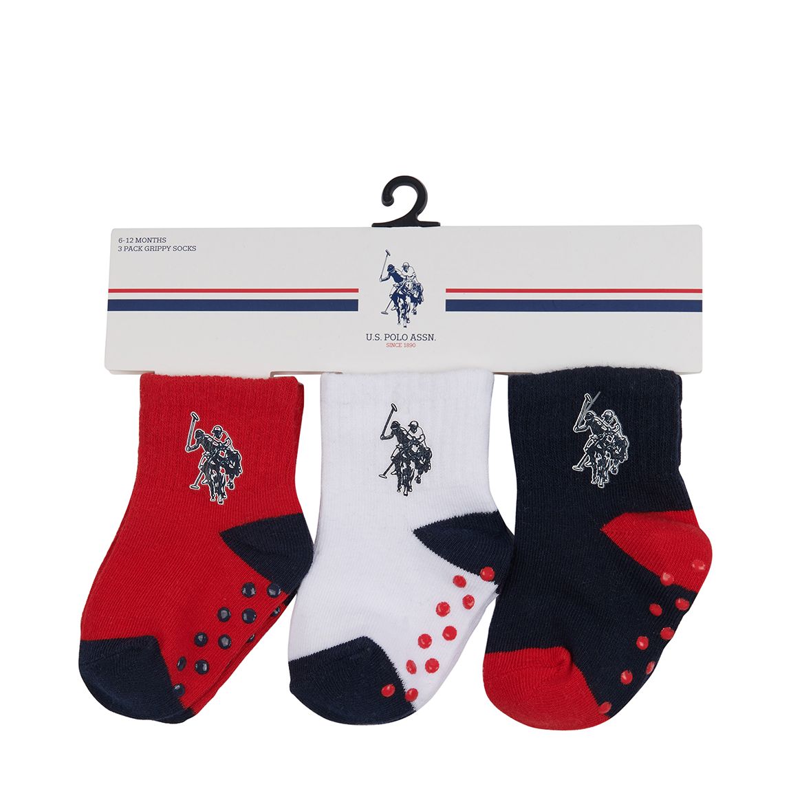 Baby's Red/Black/White Cotton Gripper Socks main product photo