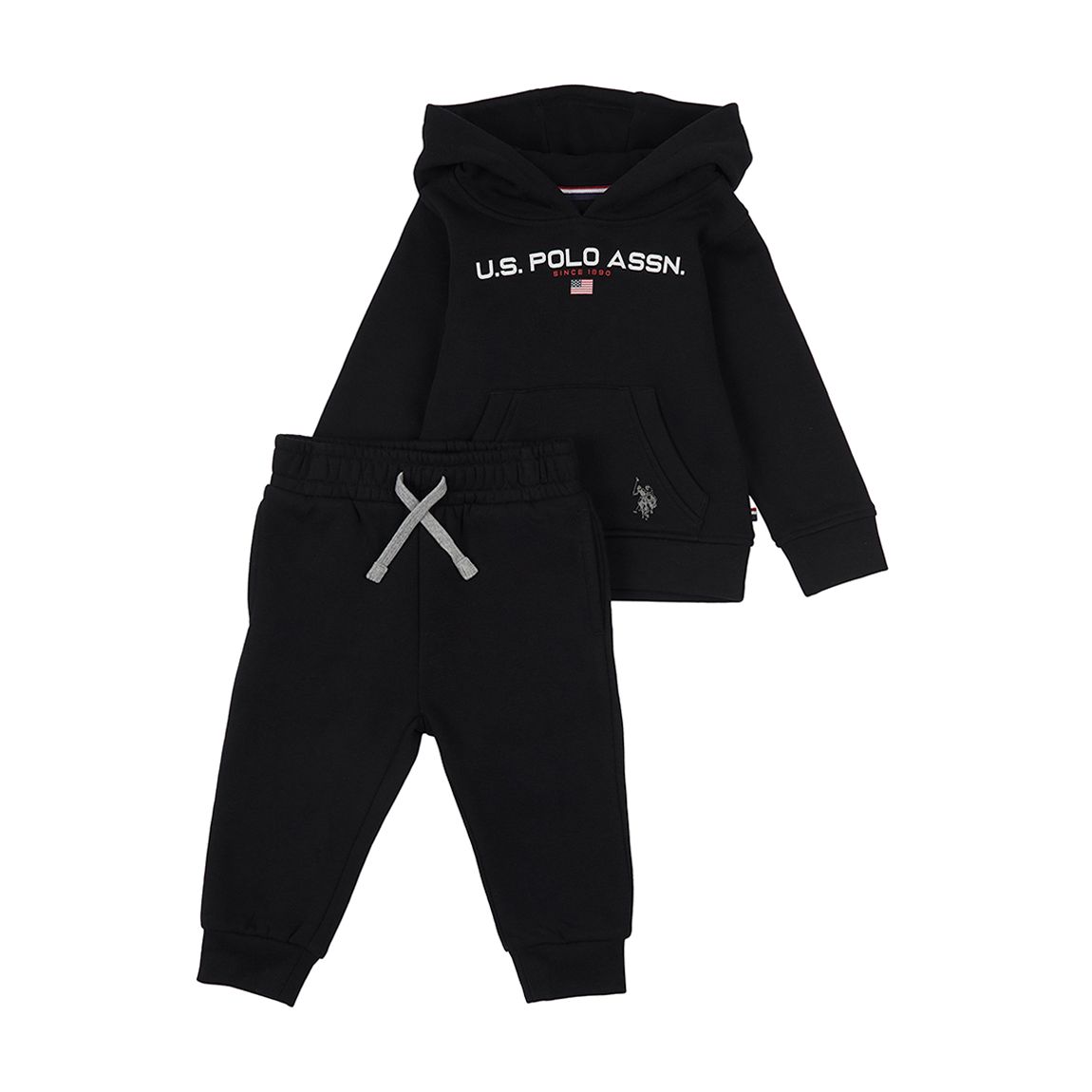 Baby's Black Cotton Blend Tracksuit Set main product photo