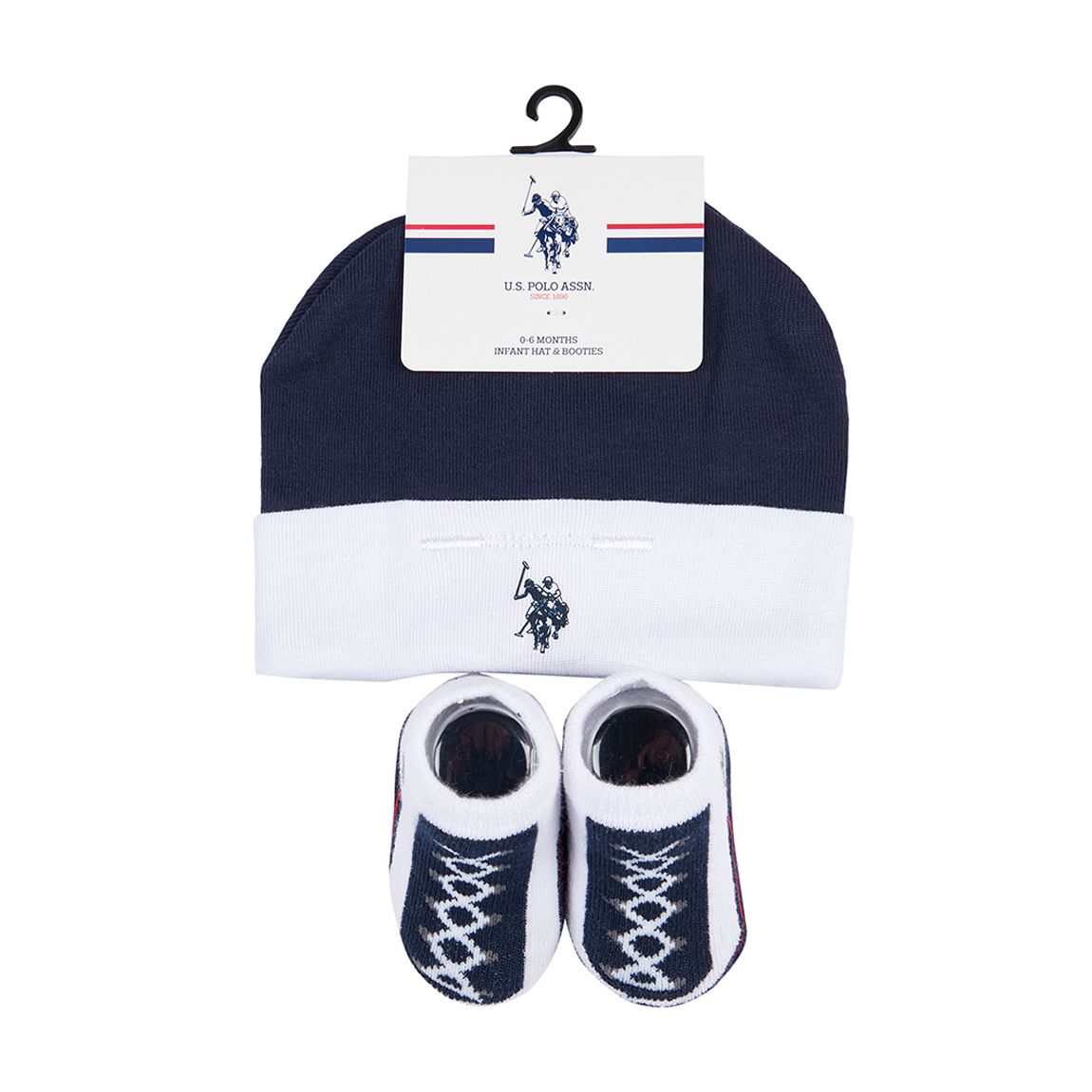 Baby's Navy Cotton Hat & Bootie Set main product photo