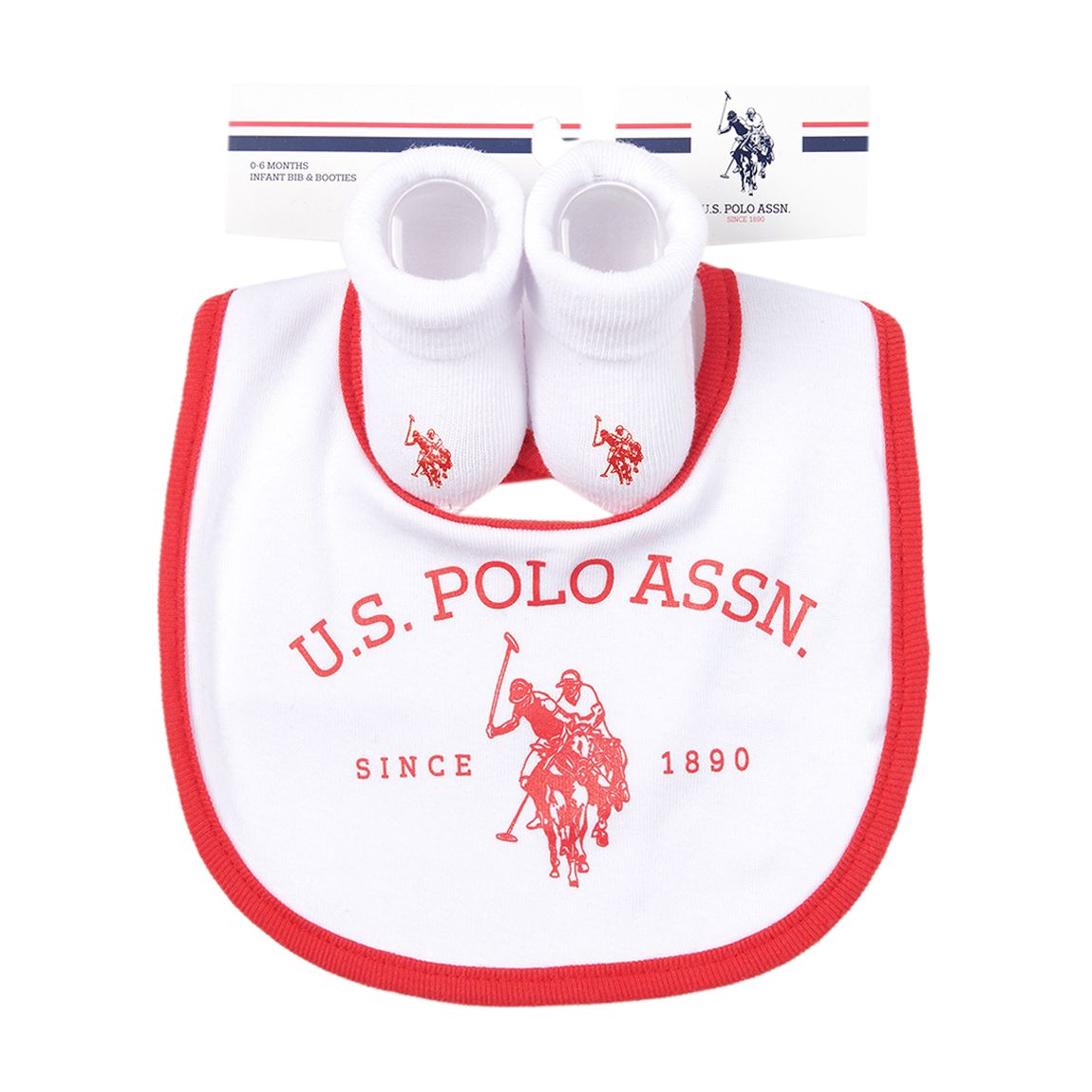 Baby's Red Cotton Bib & Bootie Set main product photo