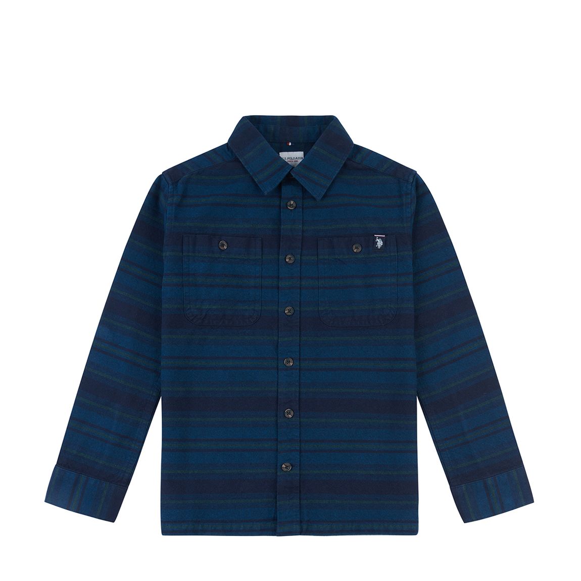 Teen Boy's Navy Check Cotton Overshirt main product photo