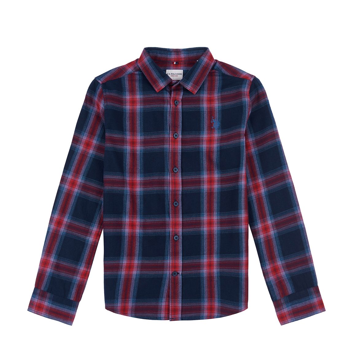 Teen Boy's Red Check Twill Shirt main product photo