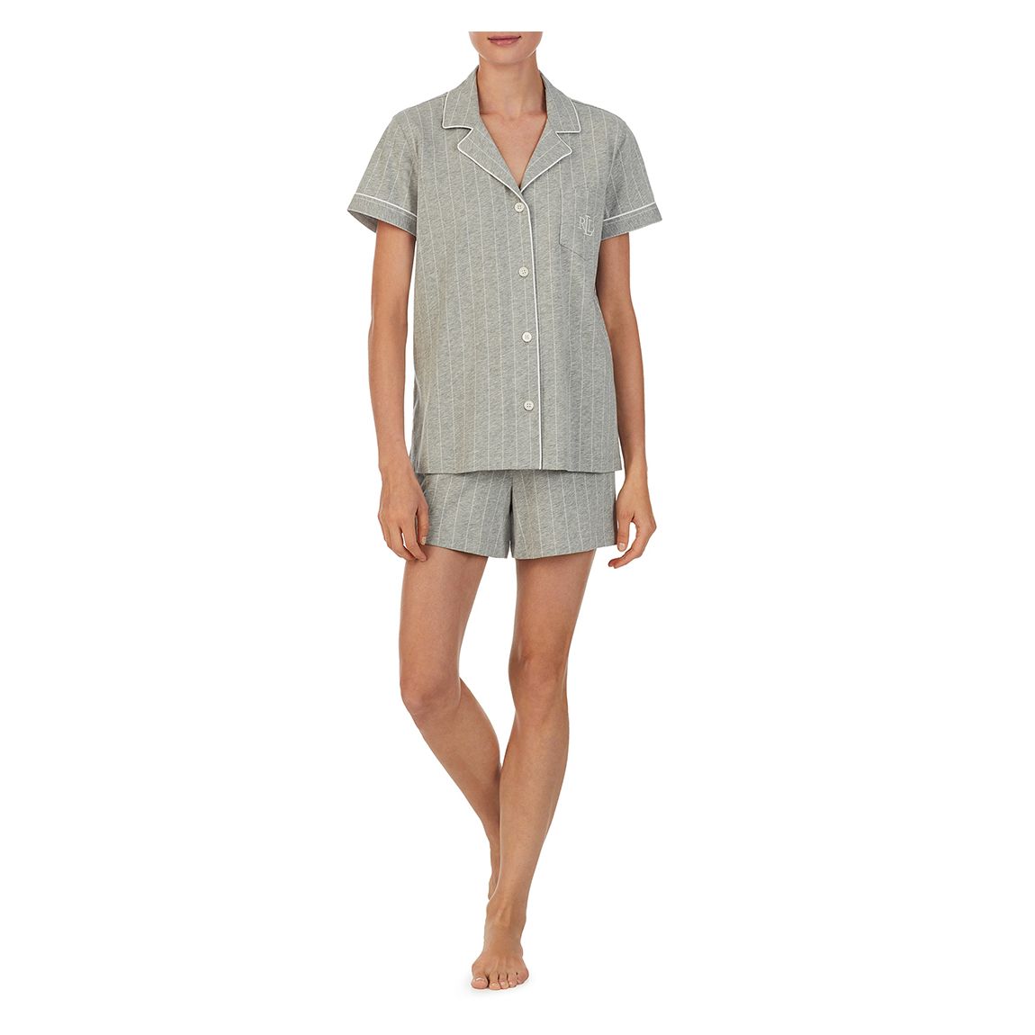 Grey Stripe Short Pyjama Set main product photo
