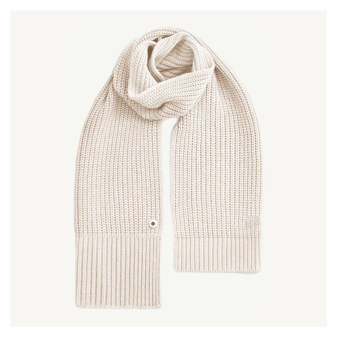 Unisex Cream Merino Wool Knitted Scarf main product photo