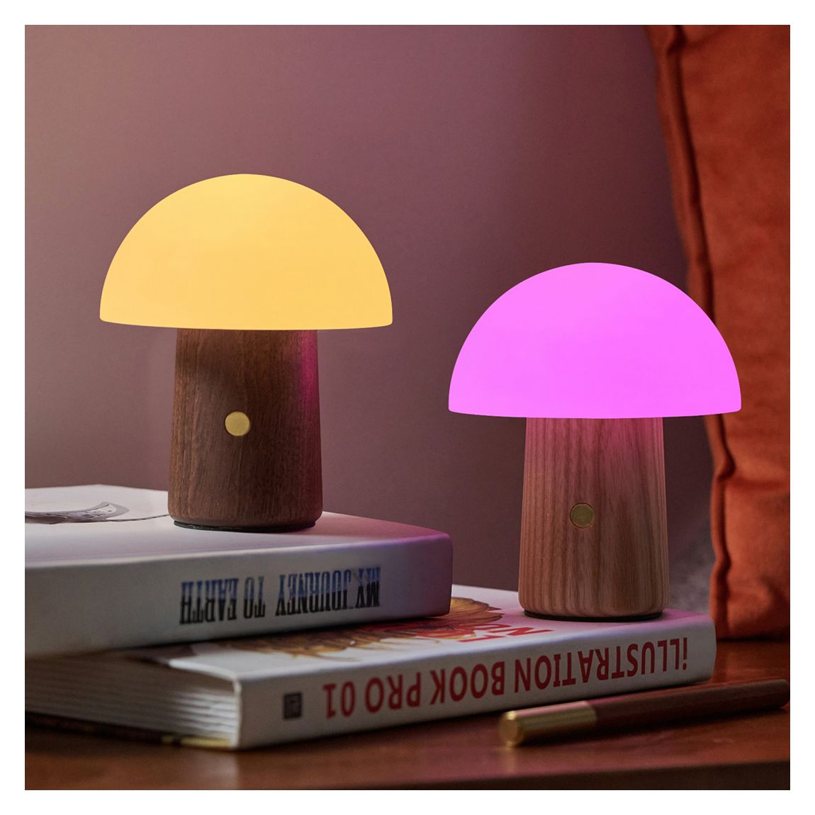 Alice Mushroom Lamp, Mini Natural Walnut Wood main product photo