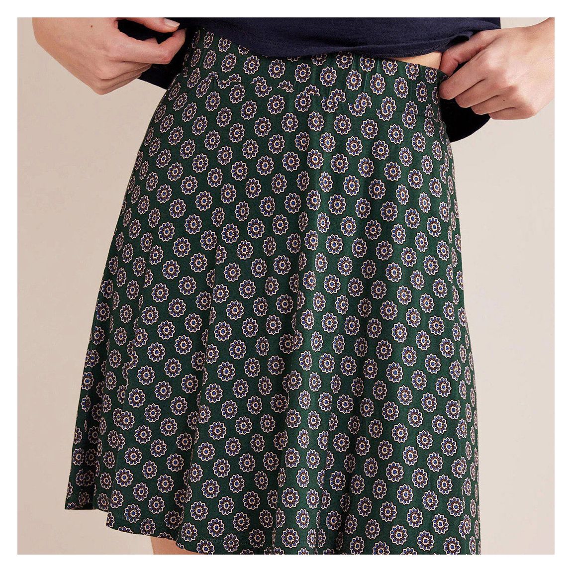 Green Jersey Wrap Mini Skirt main product photo