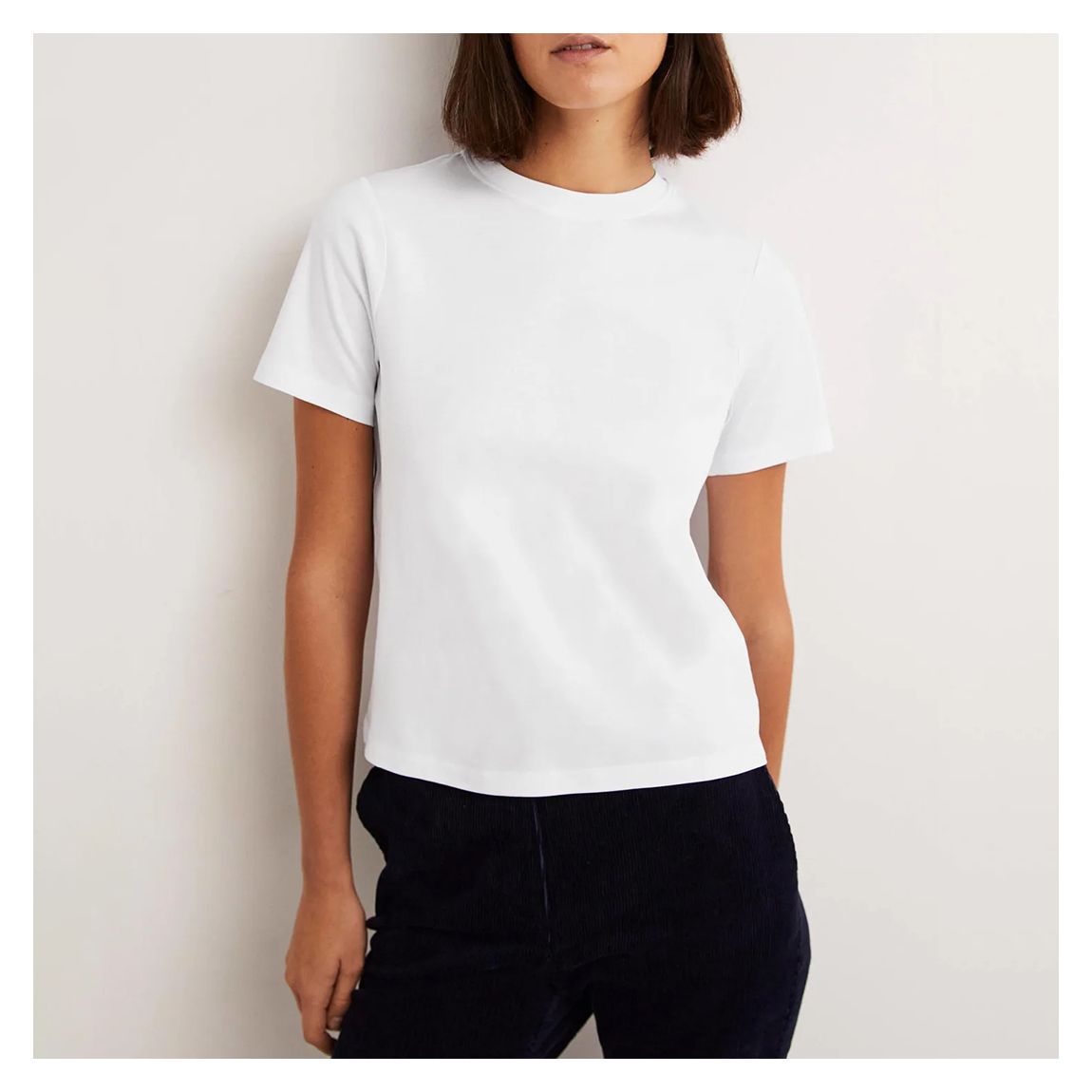 White Cotton Short Sleeve Top main product photo