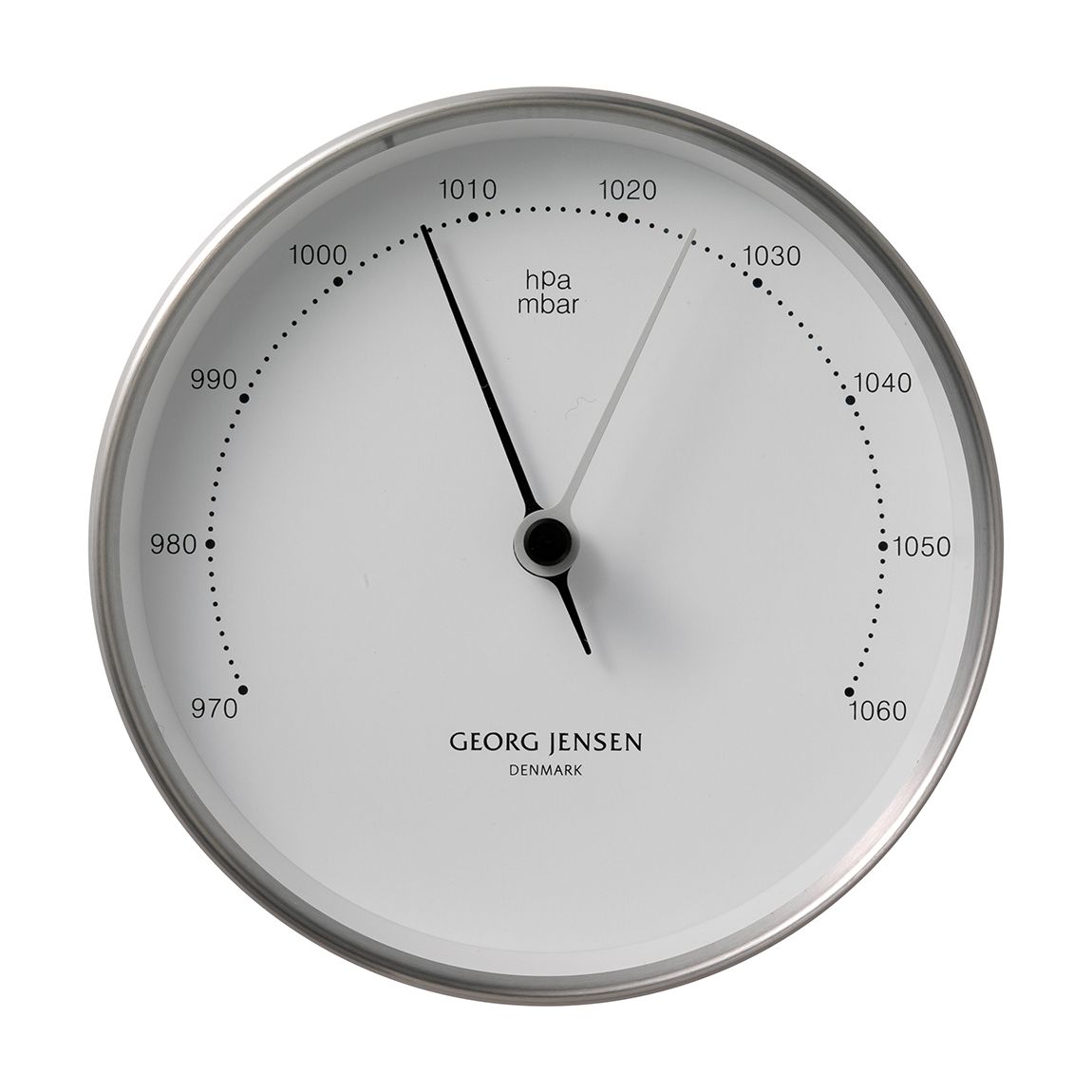 Henning Koppel Barometer Clock 10cm, Steel & White main product photo