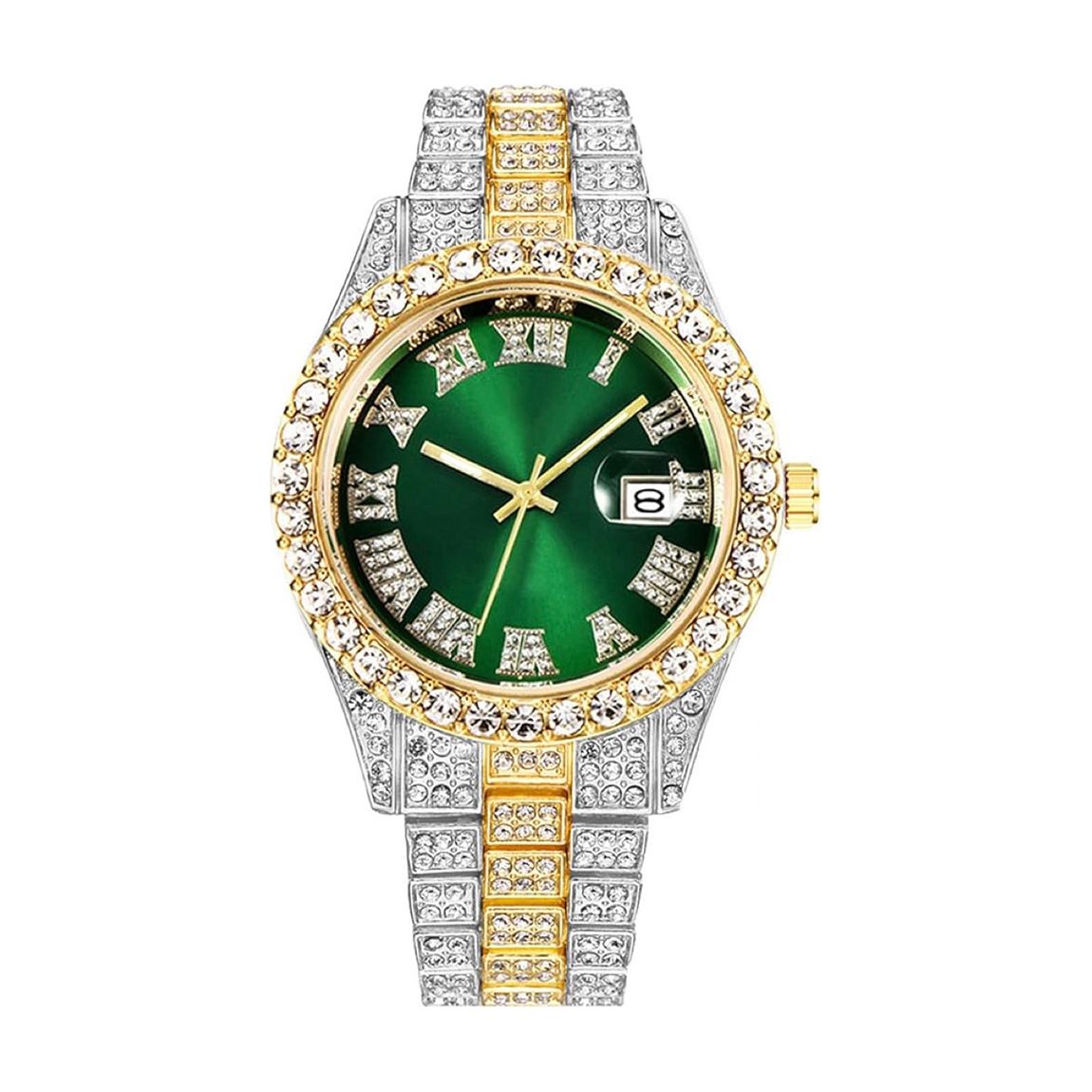 18K Gold & Silver Embellished Blue Dial Watch main product photo