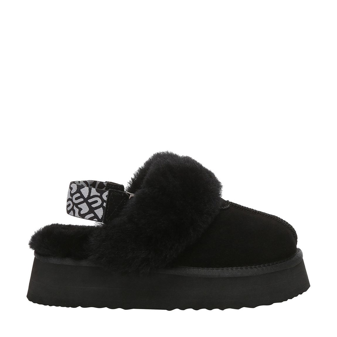 Women's Black Wagtail Platform Slippers main product photo