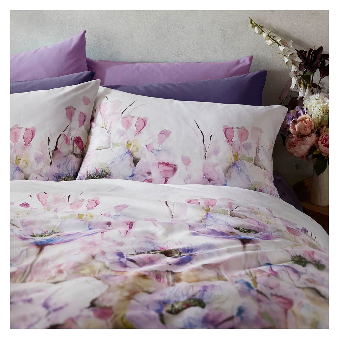 Papavera Standard Pair of Pillowcases, Violet main product photo
