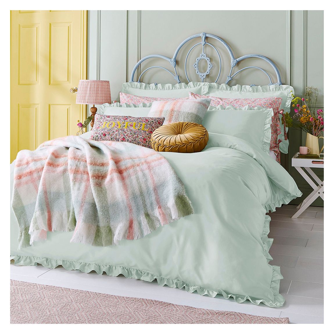 Ruffle Single Bedset, Pale Duck Egg main product photo