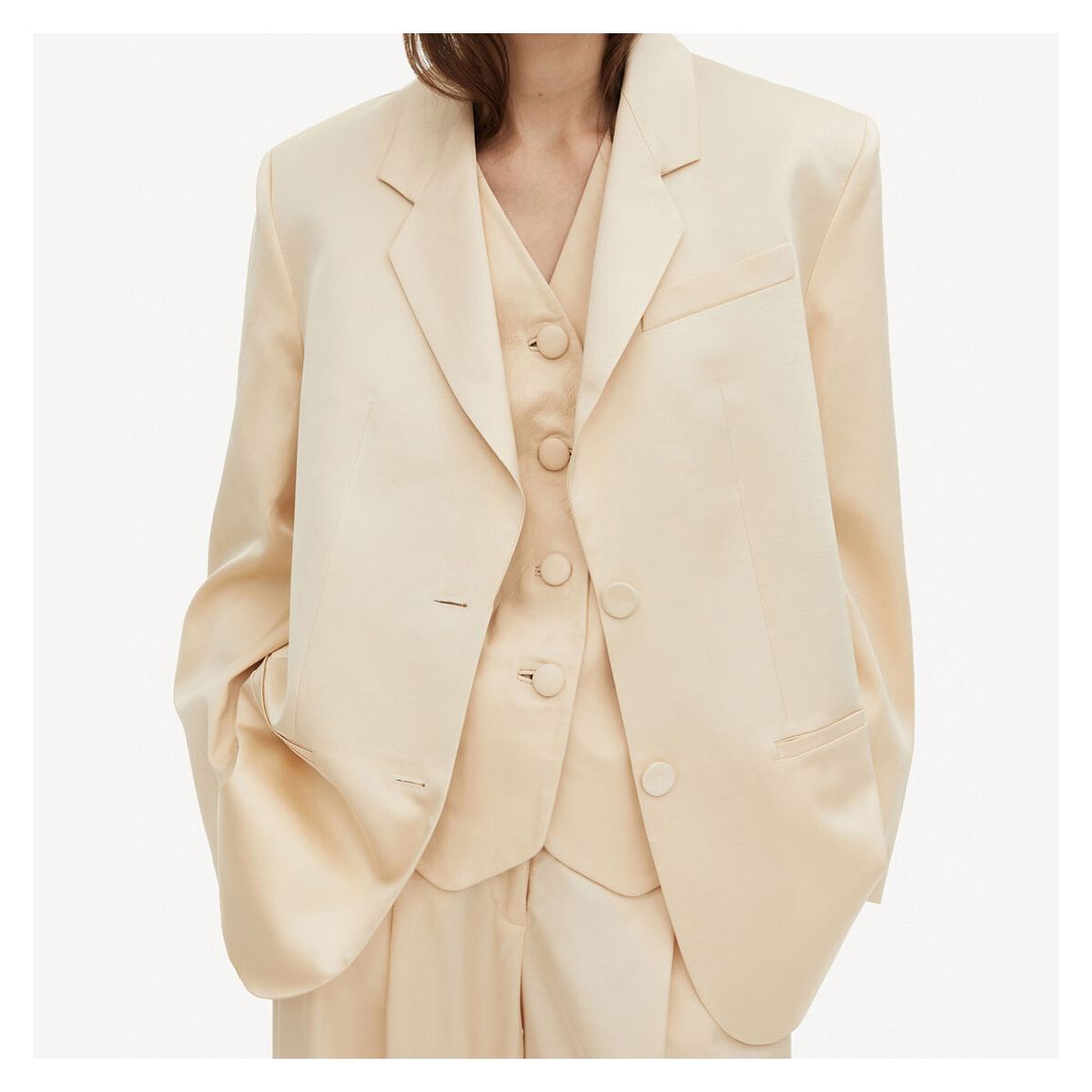 Ecru Rosettan Wool Blend Blazer main product photo