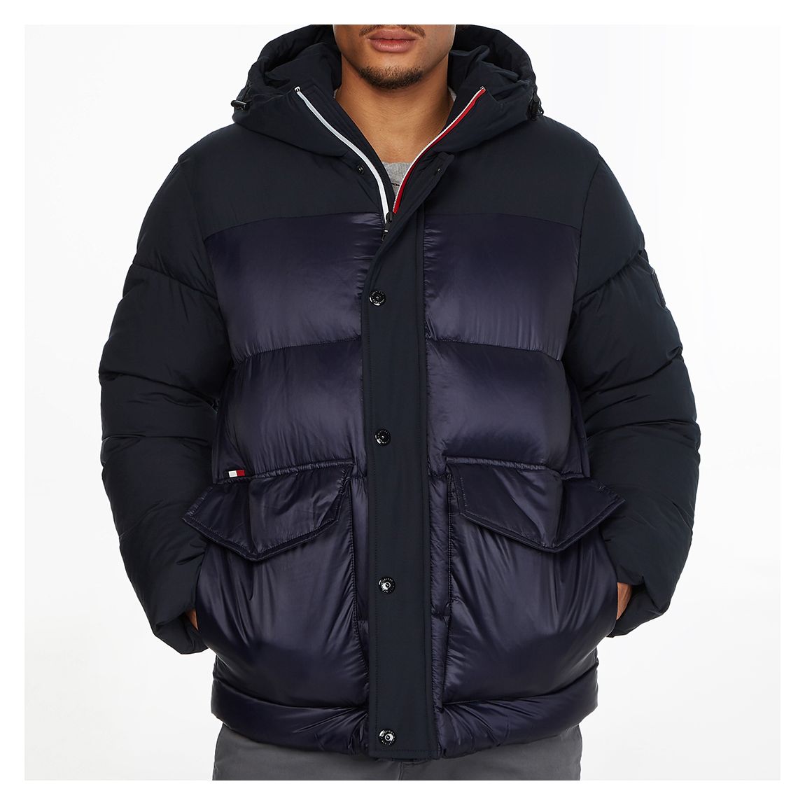 Navy Hilfiger Tech Hooded Coat main product photo