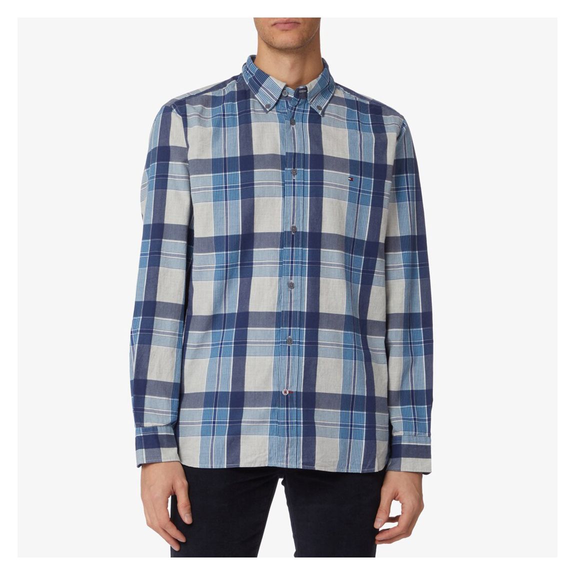Blue Flannel Oxford Check Cotton Shirt main product photo