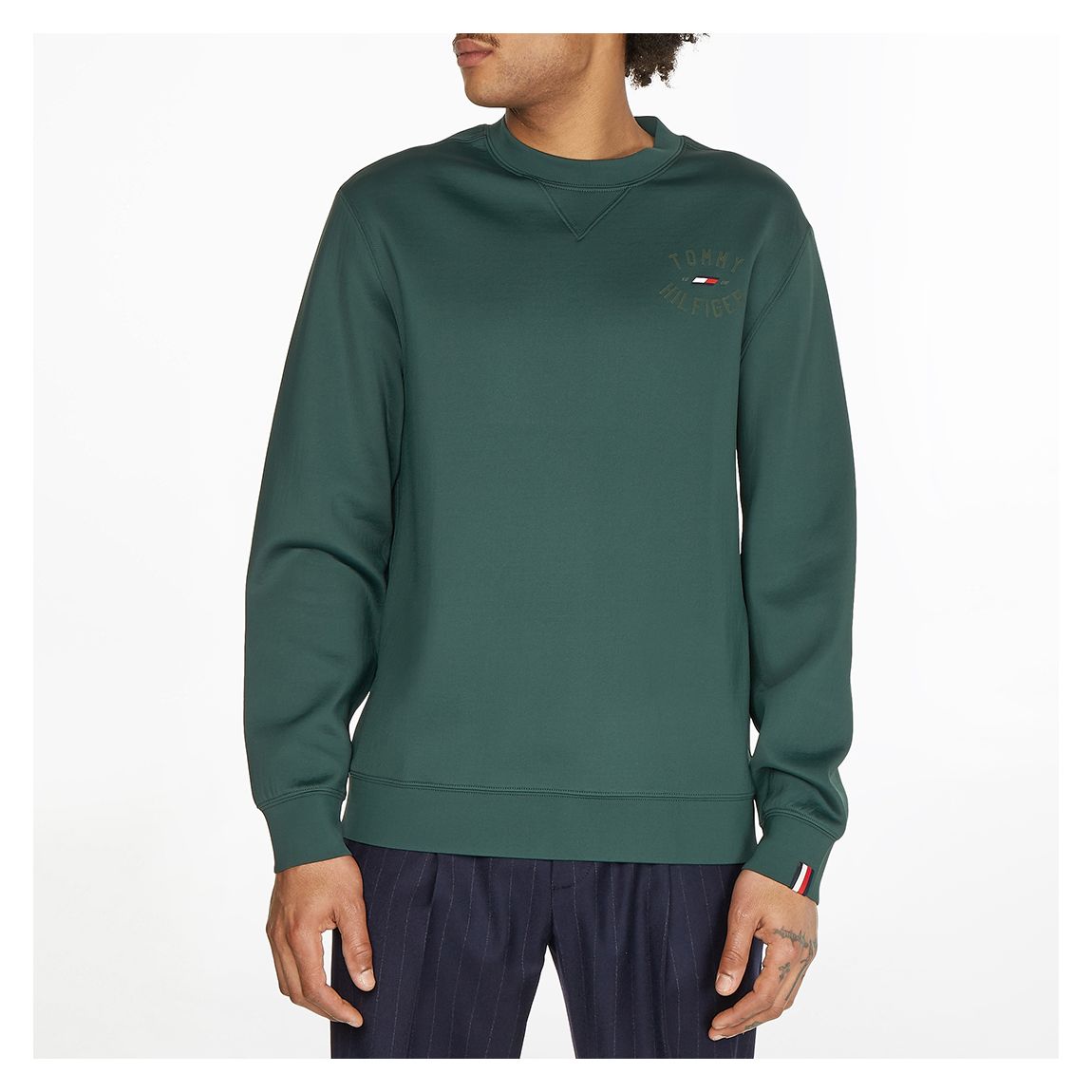 Teal Varsity Graphic Crew Sweatshirt main product photo
