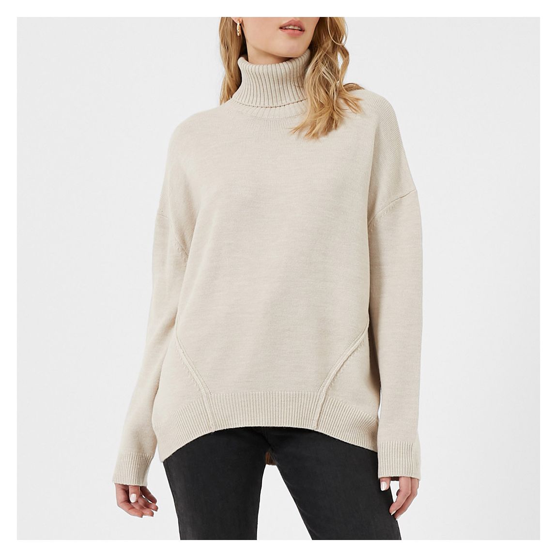 Oatmeal Roll Neck Jumper main product photo