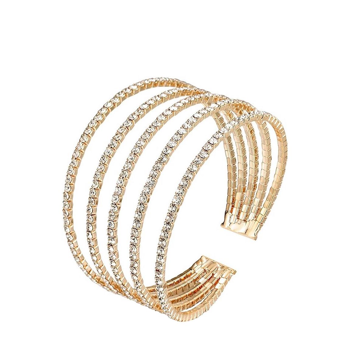 18K Gold Multi Layer Crystal Bangle main product photo