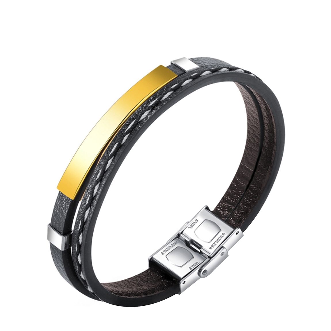 18K Gold & Silver Two Tone Id Bracelet main product photo