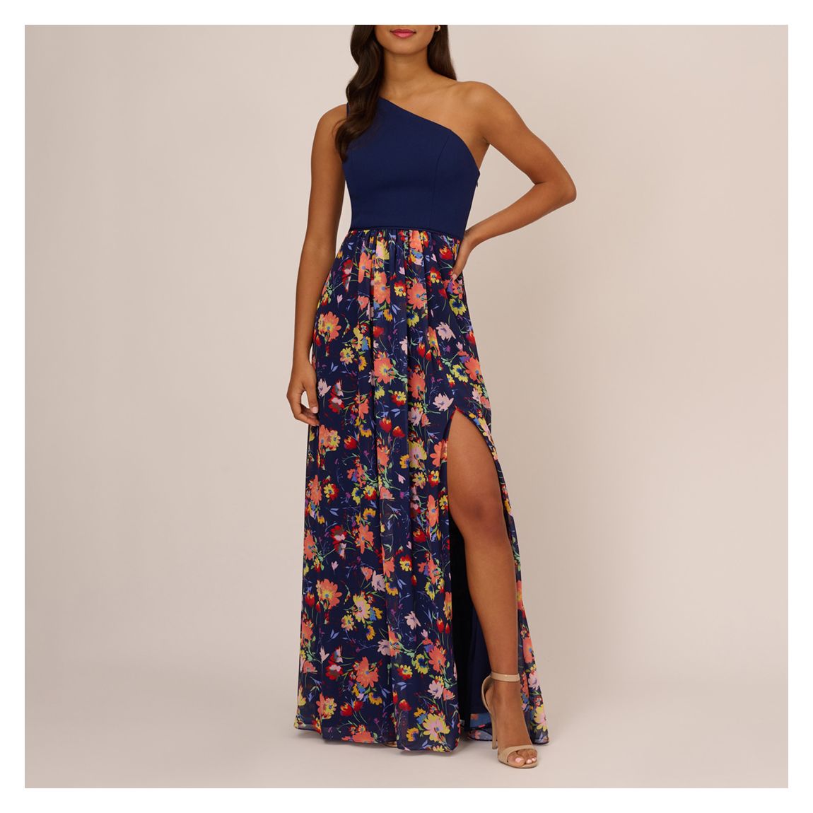 Navy/Multi Crepe Chiffon Dress main product photo