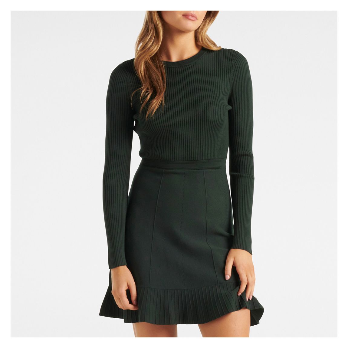 Black Cleo Long Sleeve Mini Knit Dress main product photo