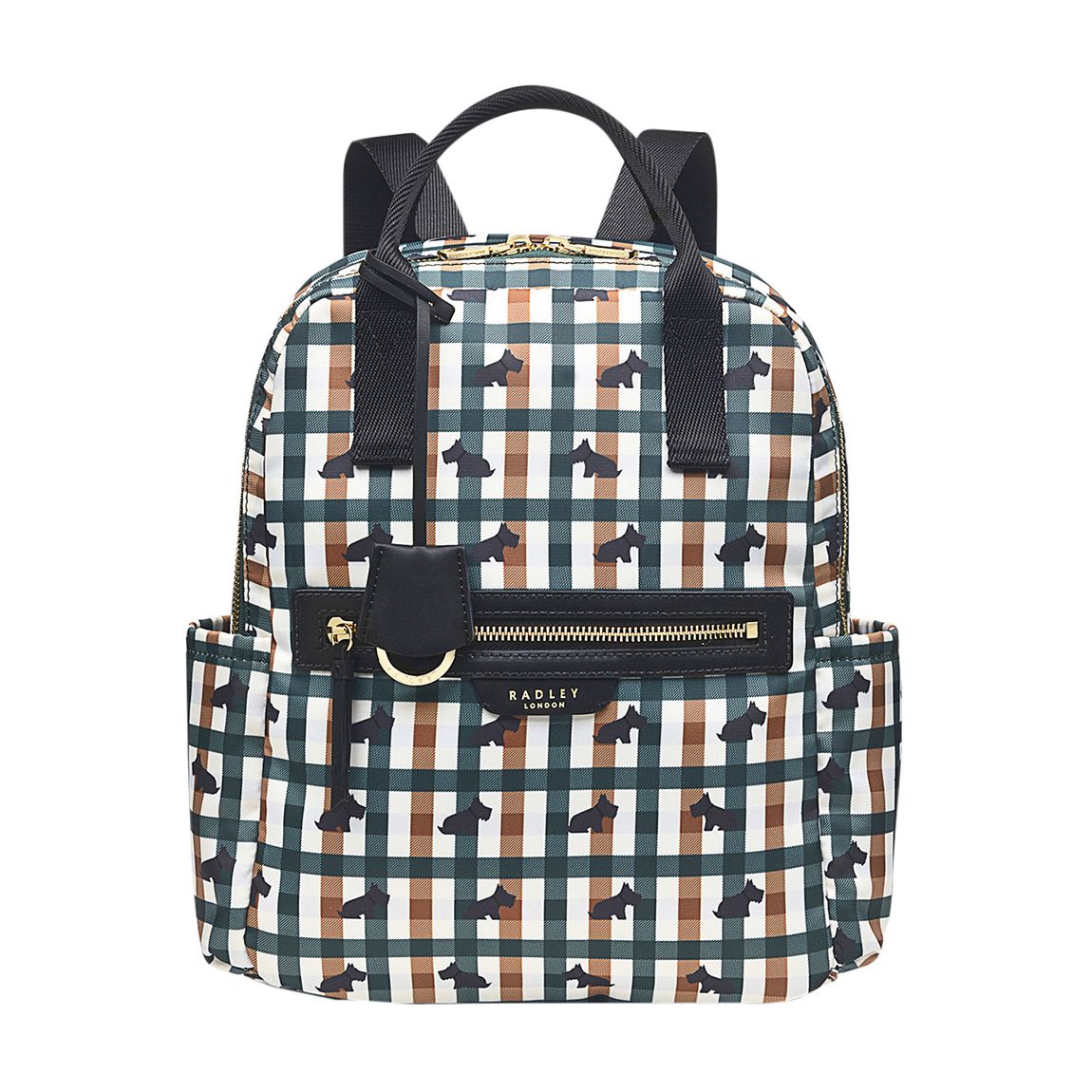 Dark Green Finsbury Park - Check Medium Ziptop Backpack main product photo
