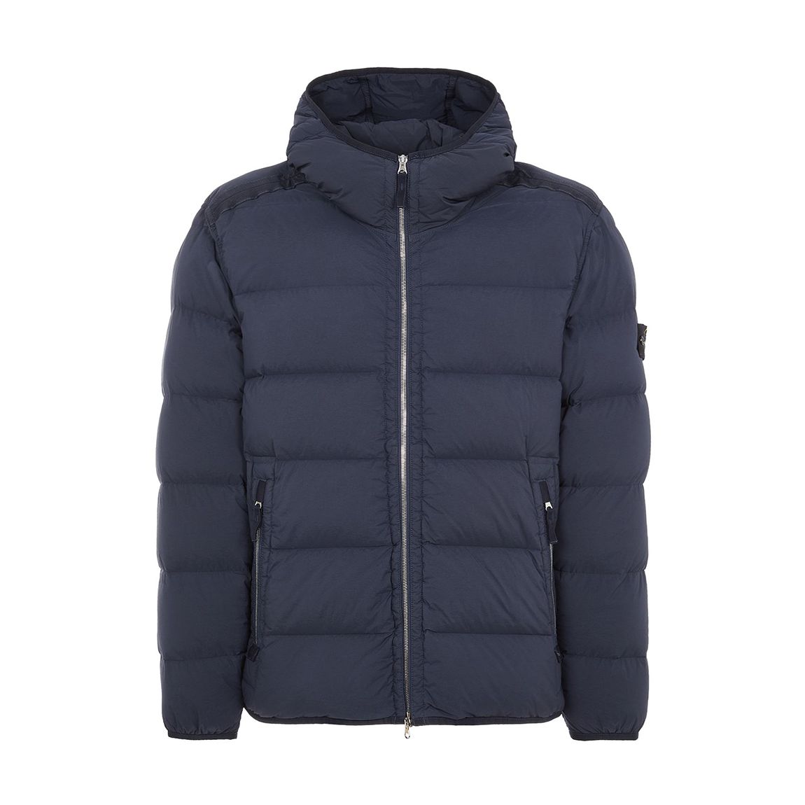 Navy Nylon Down Puffer Coat main product photo