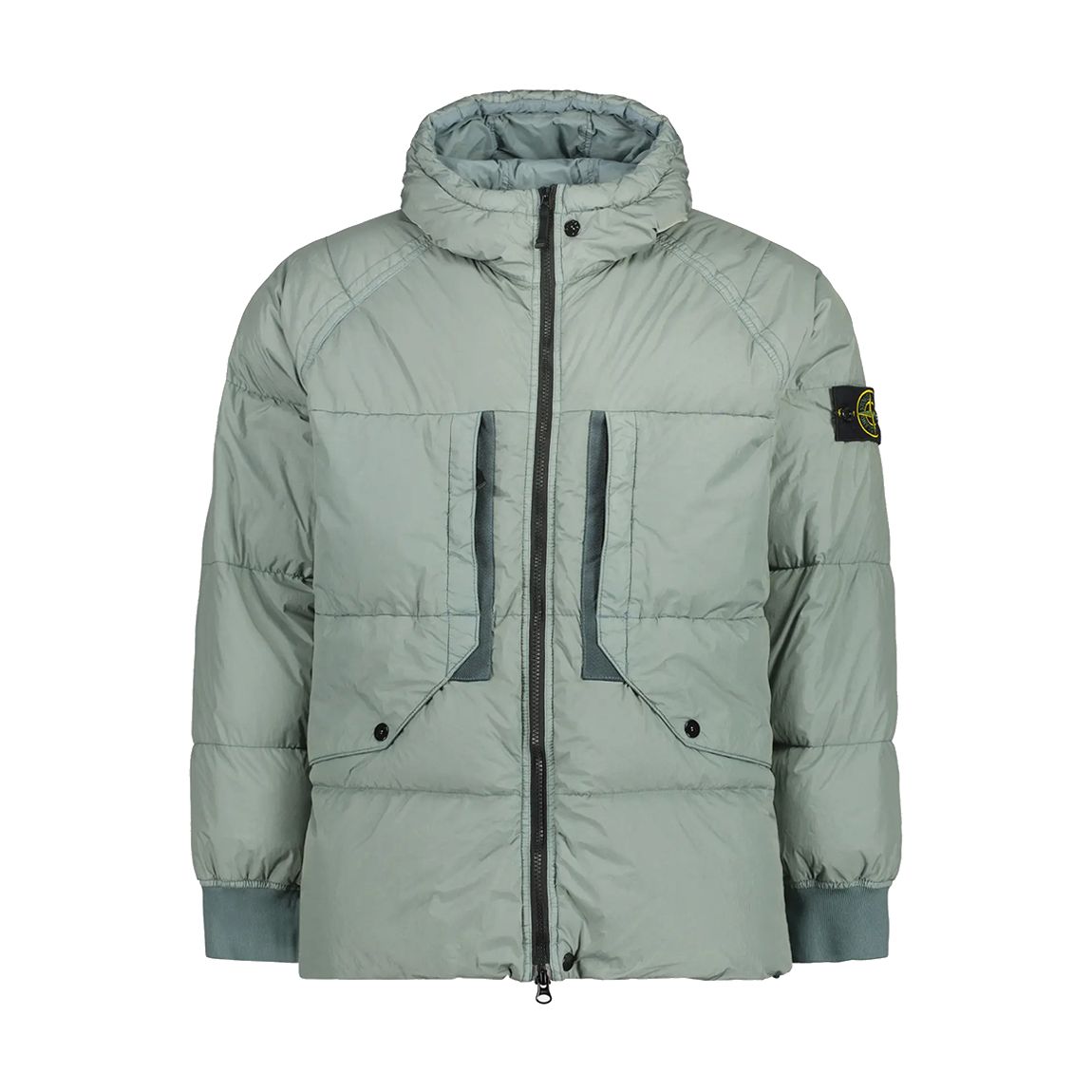 Sage Green Quilted Puffer Coat main product photo