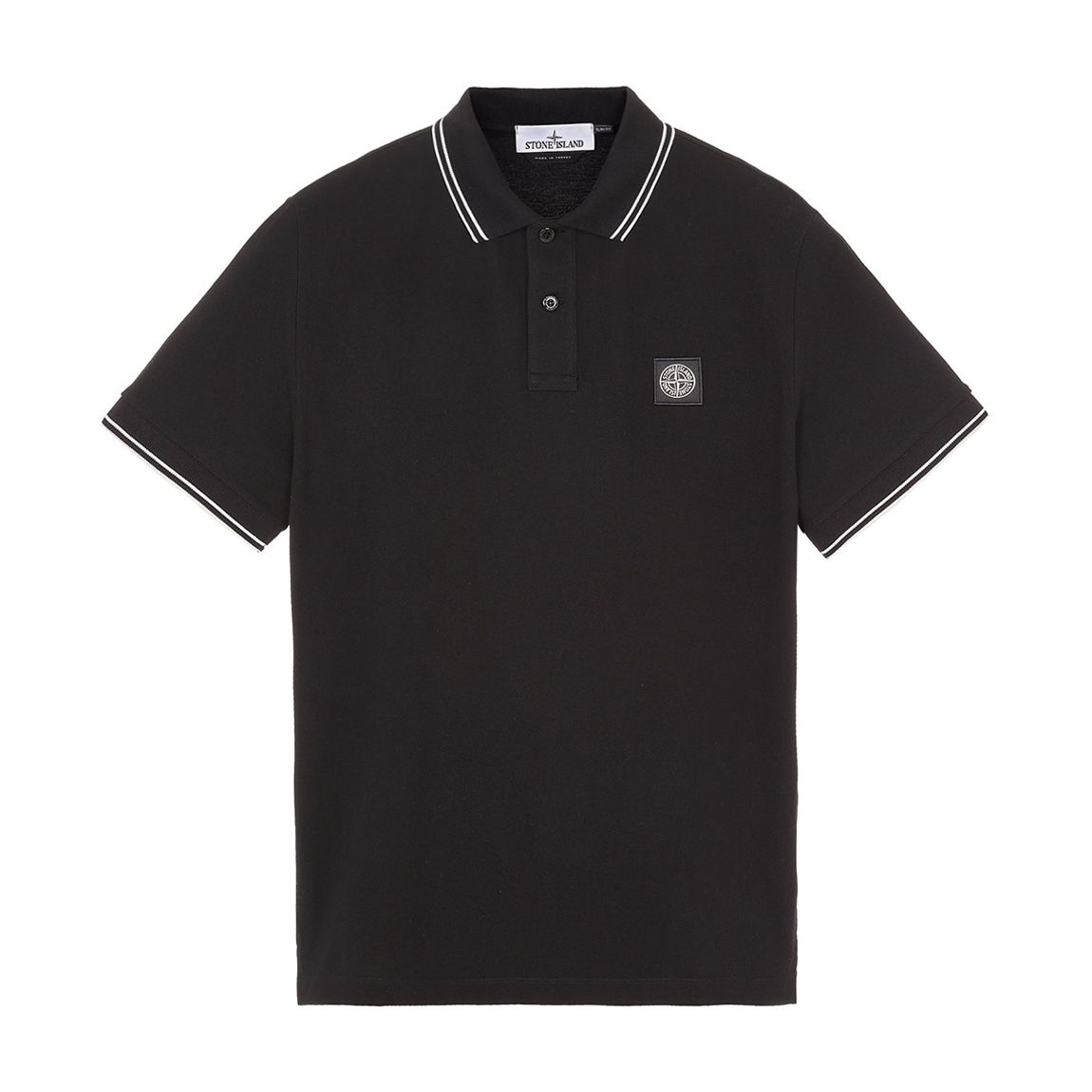 Black Contrast Trims Cotton Blend Polo Shirt main product photo