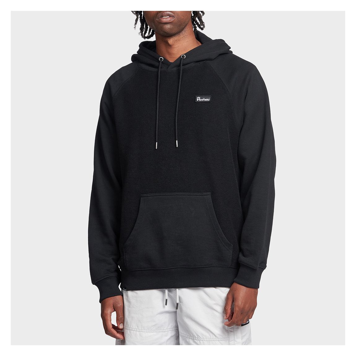 Black Cotton Reverse Loopback Hoodie main product photo