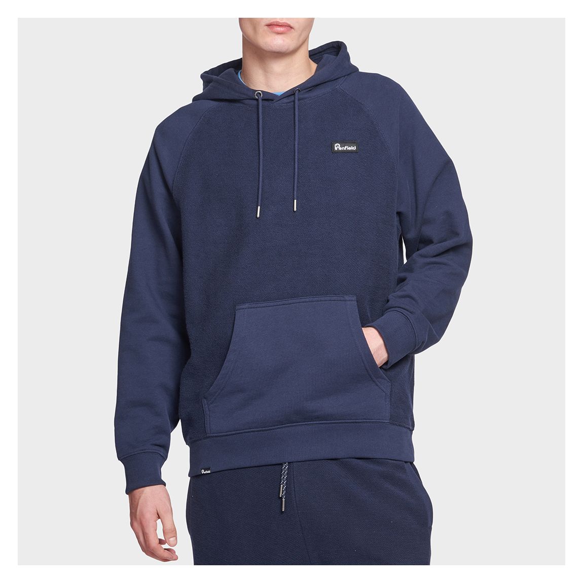 Navy Cotton Reverse Loopback Hoodie main product photo