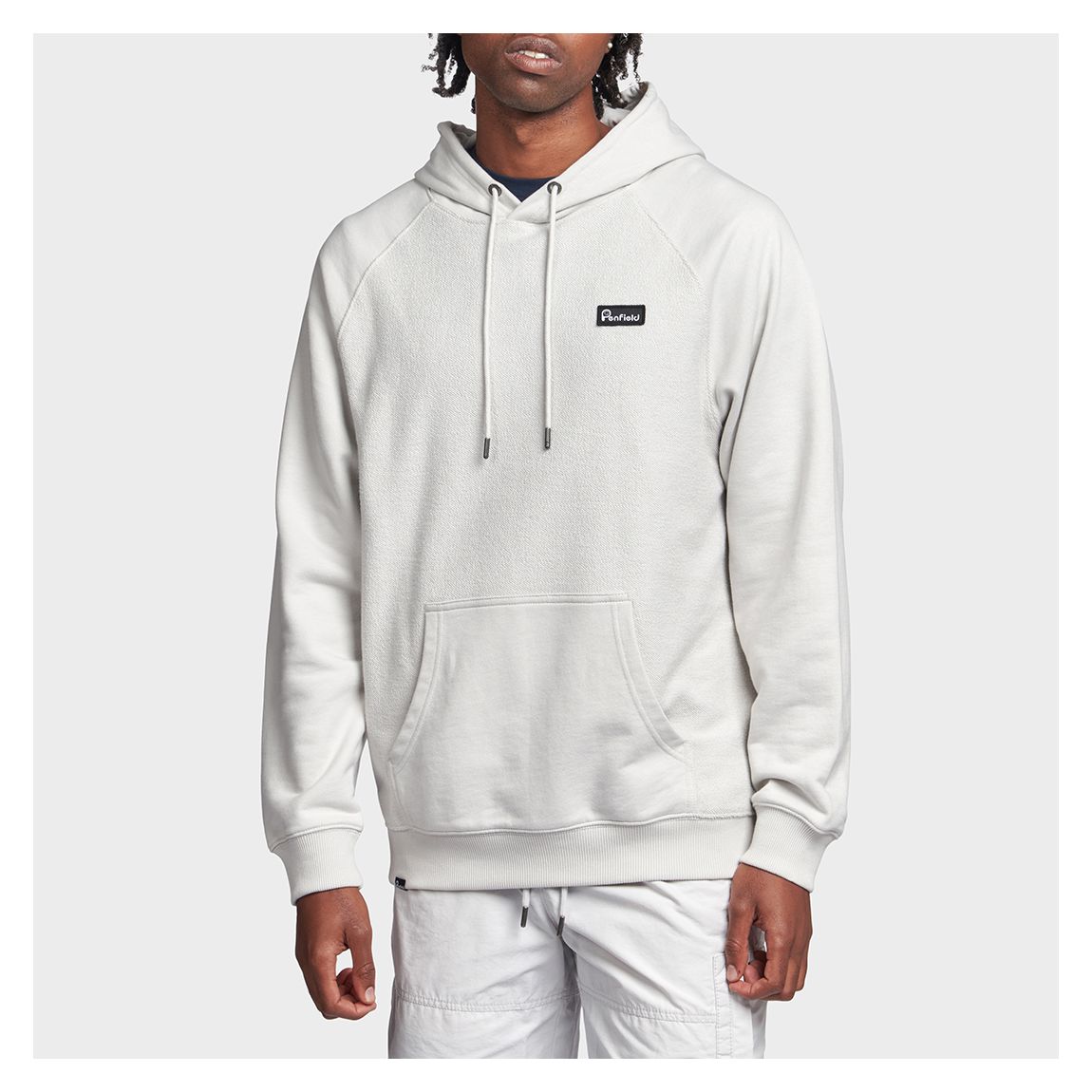White Cotton Reverse Loopback Hoodie main product photo