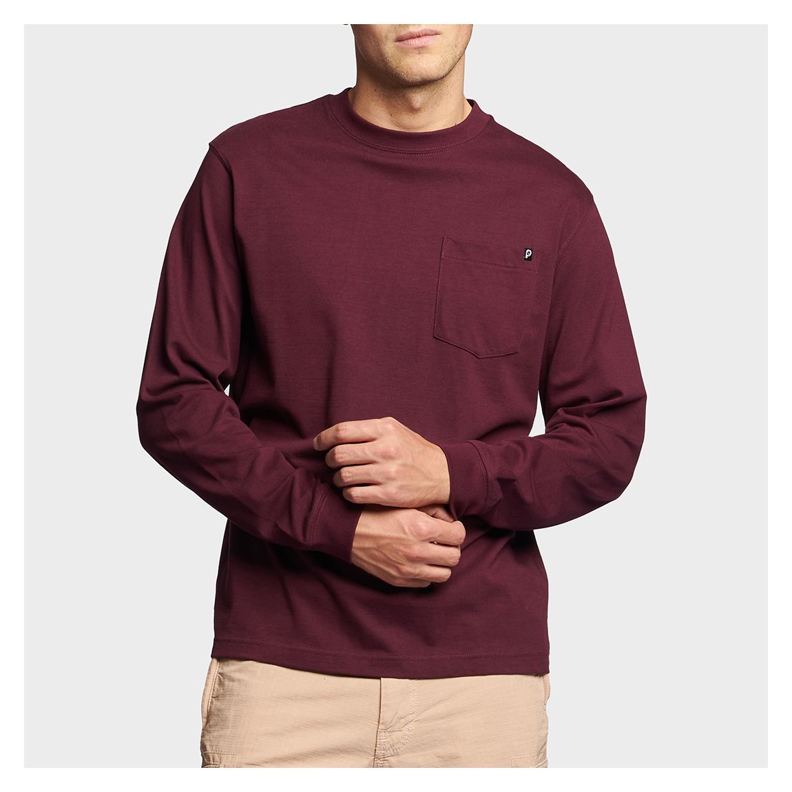 Burgundy Cotton Pocket Detail T-Shirt main product photo